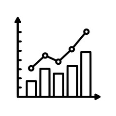 Poster - Ascending Data: A graphical depiction of growth and positive trends in business, visualized through an upward-sloping line graph alongside an ascending bar chart.