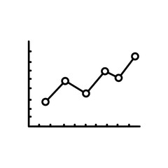 Poster - Data Growth Graph: A minimalist line graph depicts the upward trend of data, showing a sequence of fluctuations and growth.