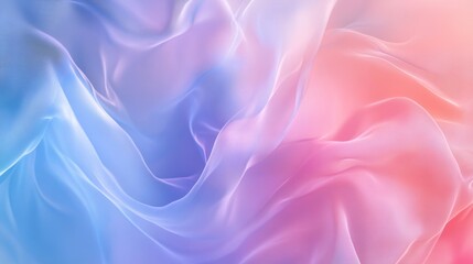 Poster - Smooth flowing pastel fabric in shades of pink and blue, soft light and airy texture. Elegant abstract background concept