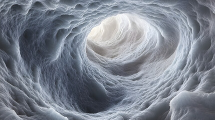 Poster - White tunnel interior with bright light source at the end creating a sense of depth and perspective