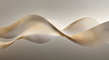 Fototapete - White wall with wavy lines creating an abstract minimalist pattern in interior design setting