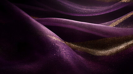 Poster - Close up of purple and gold textured fabric showing detail and pattern