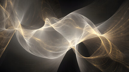 Fototapete - Computer generated image of a yellow and white swirling pattern on a digital background