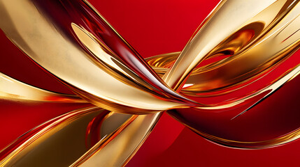 Poster - Red and gold abstract background with smooth gradients and textures for design use