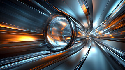 Poster - Tunnel with light source illuminating the end of the passageway in a dark environment