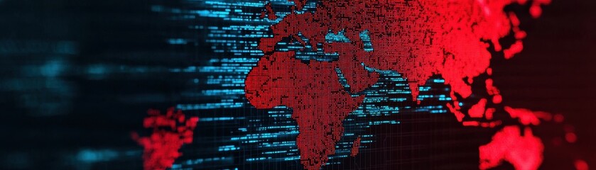Poster - Data visualization of global cybersecurity threats digital environment graphic design abstract concept