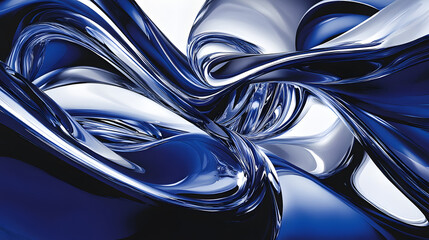 Poster - Blue and white abstract background with smooth gradient and soft shapes for design use