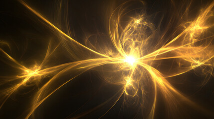 Poster - Yellow and black background with light source creating a dynamic visual contrast
