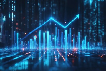 Poster - Digital Data Visualization with Rising Graph Trends