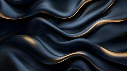 Poster - Black and gold background with wavy patterns and textures for abstract designs and art projects