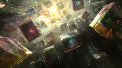 Poster - Futuristic city skyline with tall buildings and advanced architecture in a vibrant digital landscape