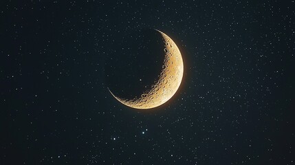 Poster - crescent moon and stars symbolizing the start of Ramadan 8k image