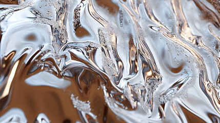 Poster - Close up of water surface with ripples and reflections under natural light