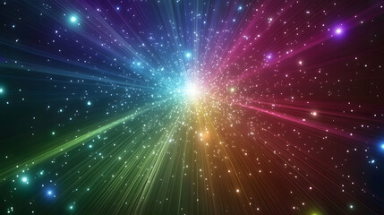 Poster - Colorful light rays background with gradients and abstract patterns
