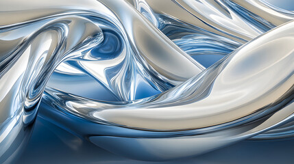 Poster - Abstract background featuring shades of silver with a smooth and fluid texture for artistic design and creative applications