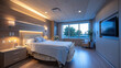 © tong2530 - A clean and organized hospital room designed for elderly patients, featuring accessible amenities and a safe, modern design