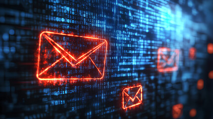 Poster - Scam fraud security warning crime internet technology phishing online alert digital risk protection 3d threat background with danger message spam cyber concept hacking attack email sms caution symbol