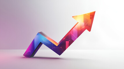 Poster - up arrow 3d icon illustration business concept. growth direction graphic sign chart graph design inc