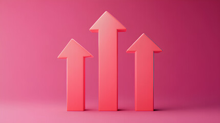 Poster - up arrow 3d icon illustration business concept. growth direction graphic sign chart graph design inc