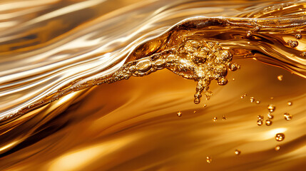 Wall Mural - liquid background wallpaper  close up texture amber brown gold water liquor 