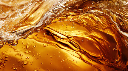 Poster - liquid background wallpaper close up texture amber brown gold water liquor