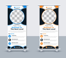 modern company roll up banner design template, vector illustrator