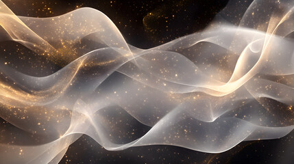Poster - Abstract background design featuring white and gold colors with a smooth flowing texture
