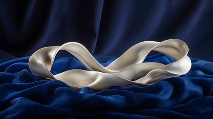 Poster - Close up of a blue fabric cloth texture with folds and shadows in natural light