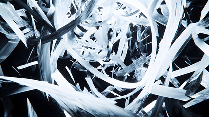 Poster - Black and white abstract background featuring a circular design with intricate patterns and textures
