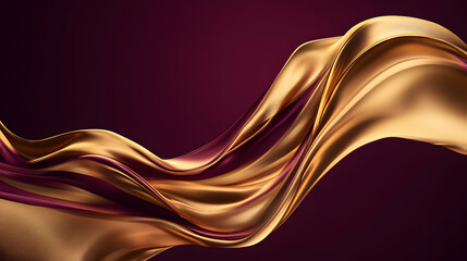 Wall Mural - gold and maroon wave pattern on a dark background abstract design