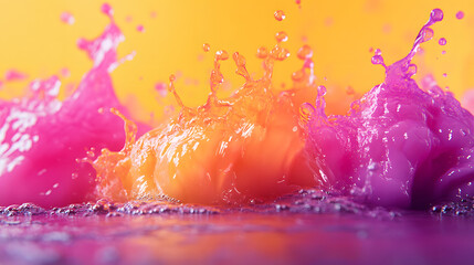 Fototapete - Splash of water creating ripples and droplets on a surface in natural light