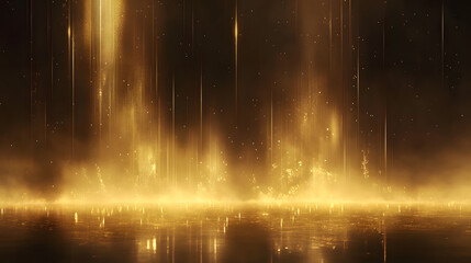 Poster - Dark yellow background with bright lighting creating a dynamic contrast in an abstract composition