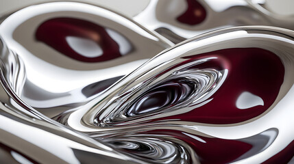 Poster - Close up of a red and white object with intricate details and textures