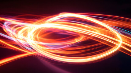Poster - Light painting of a colorful spiral design creating a mesmerizing visual effect in dark environment
