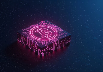 Poster - Bitcoin symbol, crypto concept . Generative AI