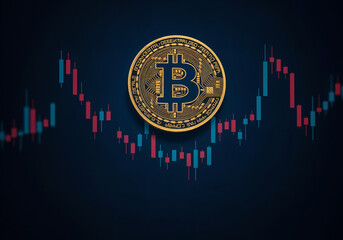 Poster - Bitcoin symbol, crypto concept . Generative AI
