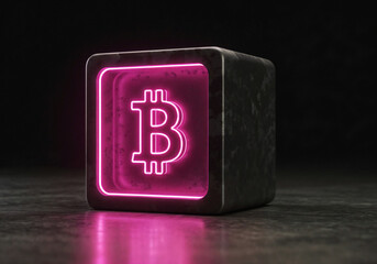 Poster - Bitcoin symbol, crypto concept . Generative AI