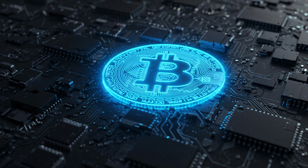 Poster - Bitcoin symbol, crypto concept . Generative AI