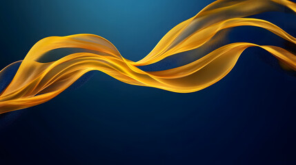 Fototapete - Blue background with yellow wave pattern abstract design for textures and backgrounds