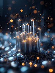 Poster - a crystal cave filled with luminescent gemstones, soft golden and blue lights reflecting from the cavern walls, mysterious and dreamlike atmosphere, hyper-detailed textures