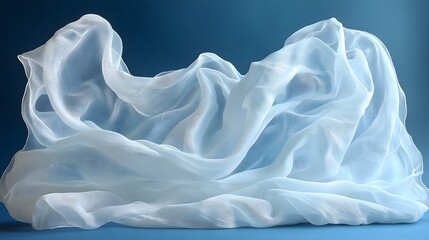 Poster - pristine white fabric sheet with delicate folds on clean neutral backdrop for product presentation