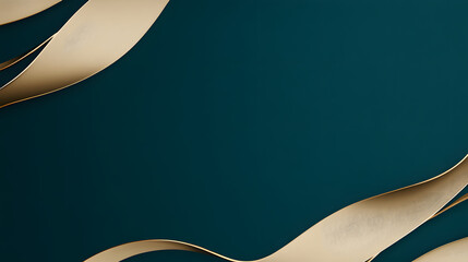 Poster - gold and blue background with a curved design element for abstract art or graphic design