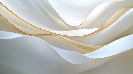 Poster - White and gold abstract background with smooth textures and subtle patterns for design projects