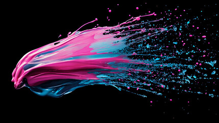 Fototapete - Colorful liquid splash creating dynamic patterns on a black background
