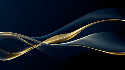 Poster - Dark background with elegant gold lines creating a modern abstract design