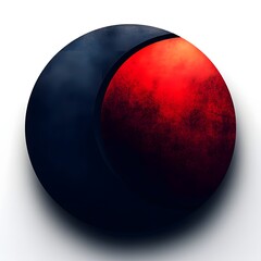 Poster - Abstract Red And Dark Blue Textured Sphere Digital Art