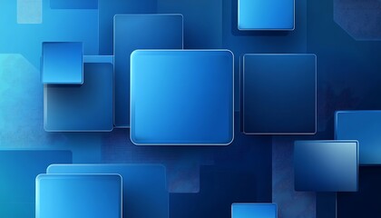 Leinwandbilder - Vibrant blue abstract background with geometric squares – ideal for sale banners, brochure wallpapers, and landing pages ,

