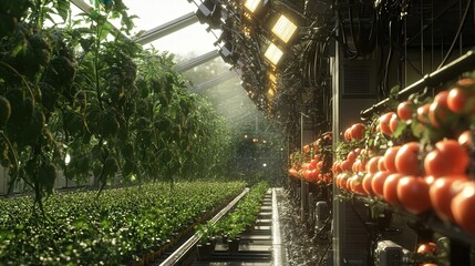 Poster - AI and robotics handle cultivation, from irrigation to harvesting, in a fully automated environment.
