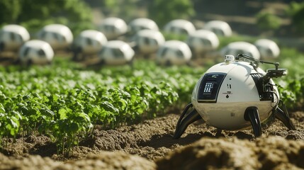 Poster - robots for planting, maintenance, and harvesting.