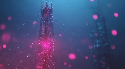 Poster - high-tech AI-powered 6G communication tower